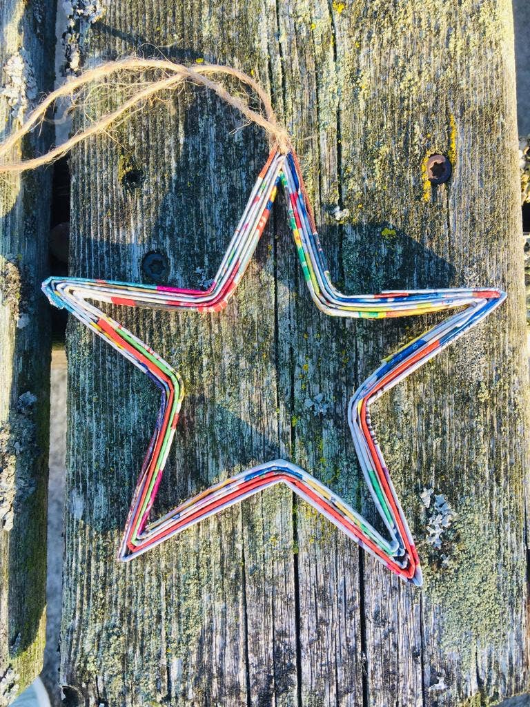 Hollow Star Christmas Ornament - Recycled Paper