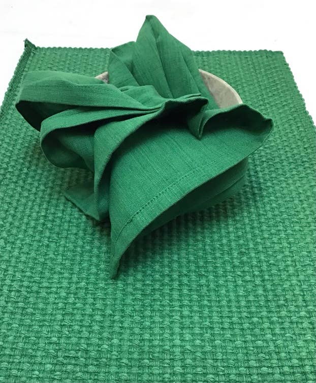 Tablemats Woven Homespun Solid Kelly Green