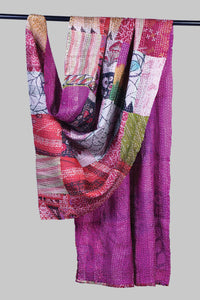 Silk Sari Kantha Throws