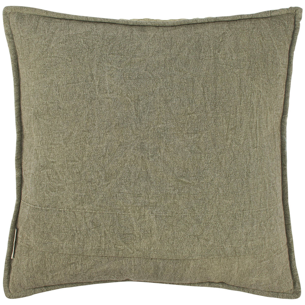 Green textured pillow on a white background