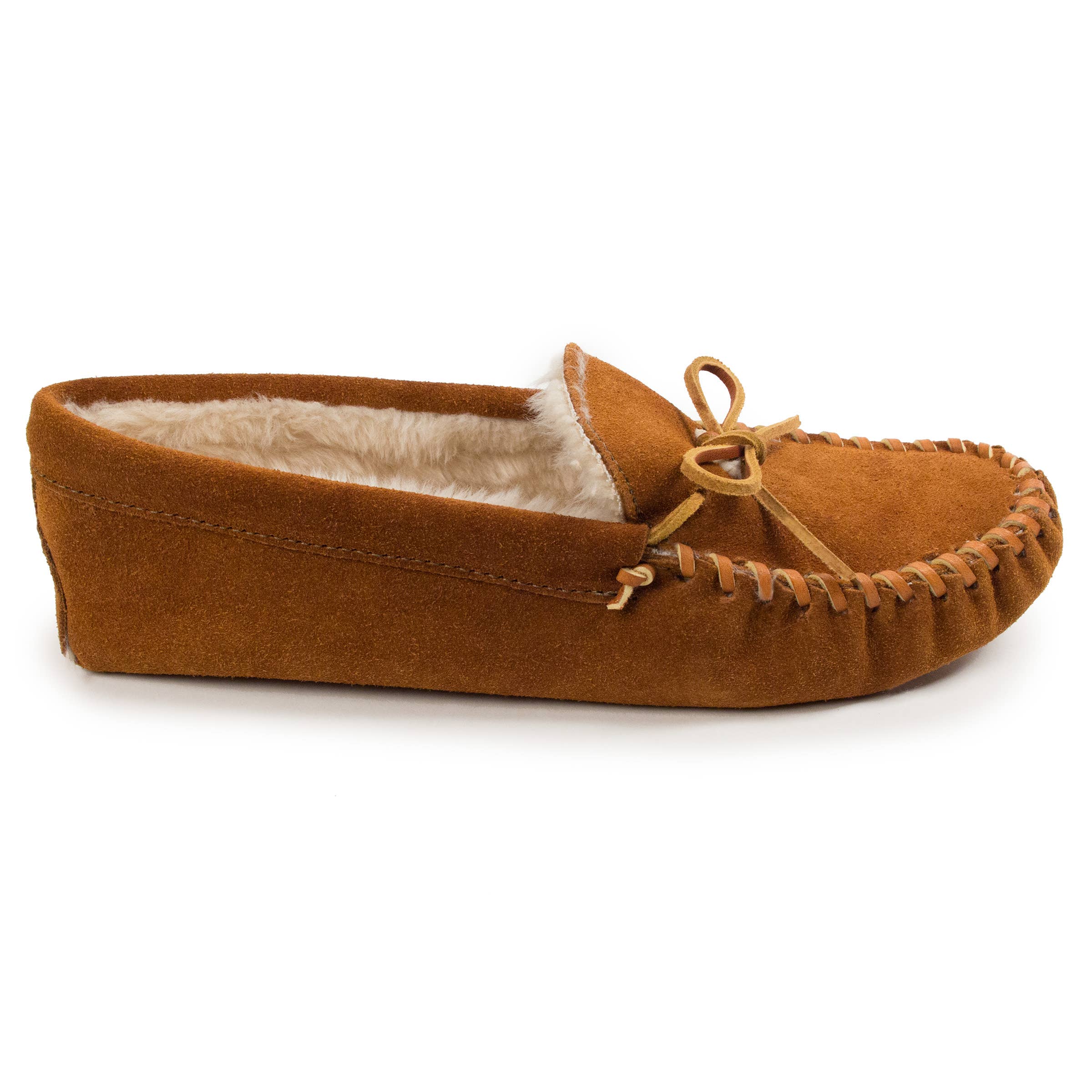 Men's Cozy Suede Faux Fur Lined Softsole Moccasin Slipper