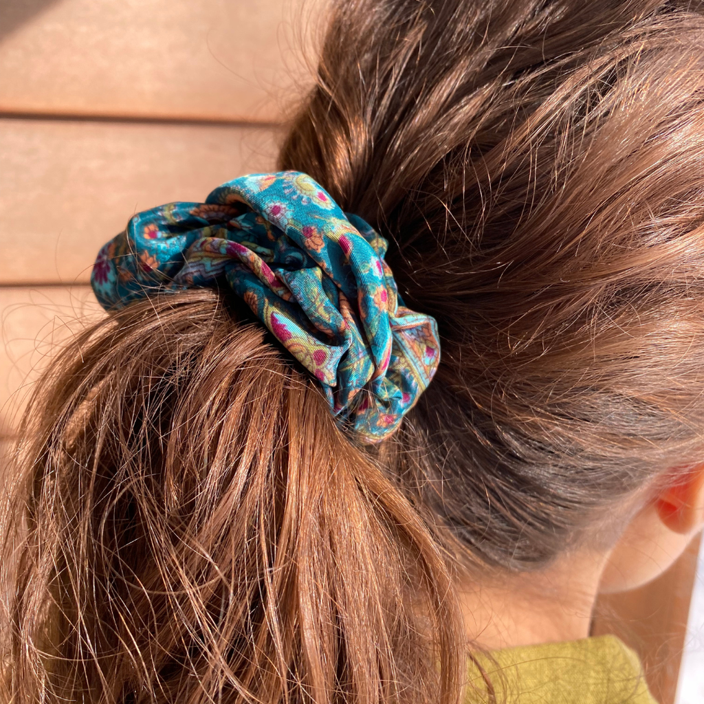 Repurposed Silk Scrunchie | Made From Upcycled Silk Scraps