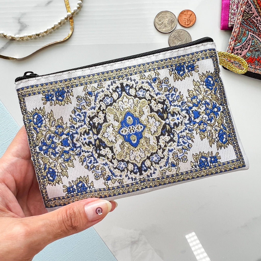 Handmade Fabric Pouch, Small Bag Organizer, Coin Pouch Boho