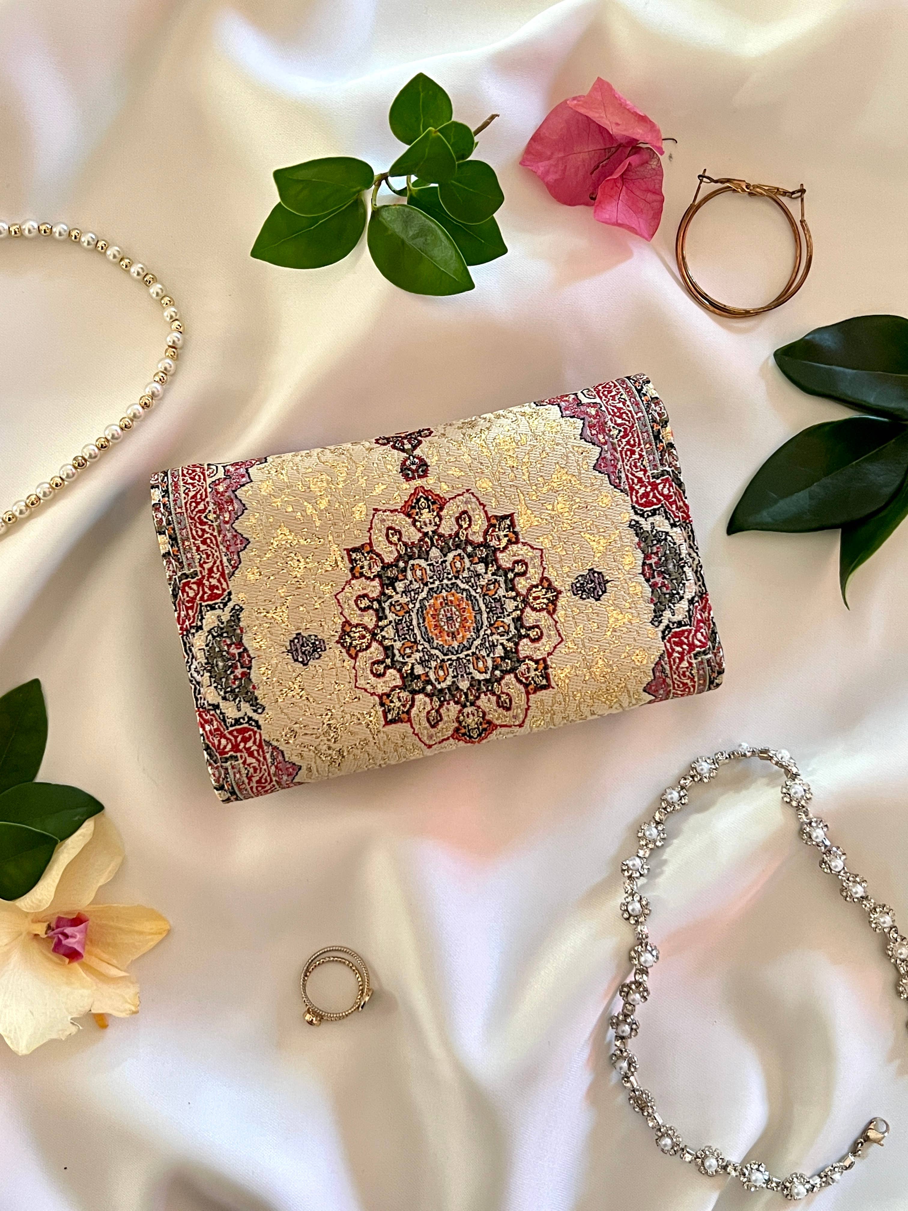 Small Boho Wallet, Turkish Rug Design Wallet for Women