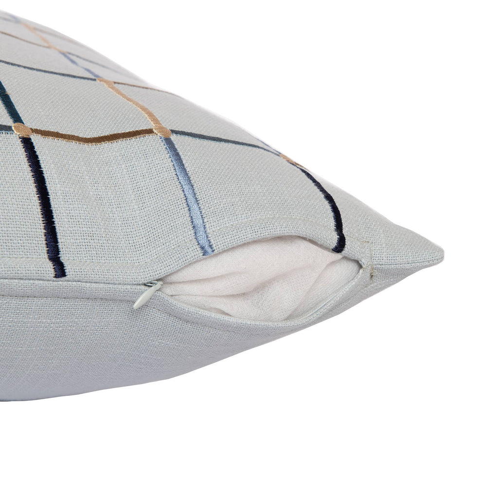 Contemporary Checkered Hand-Woven Throw Pillow