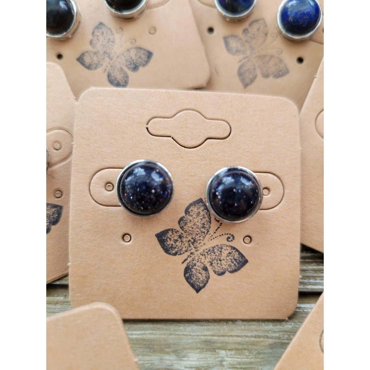 Stud Earrings, with Brass Findings, Half Round, Crystal Stud