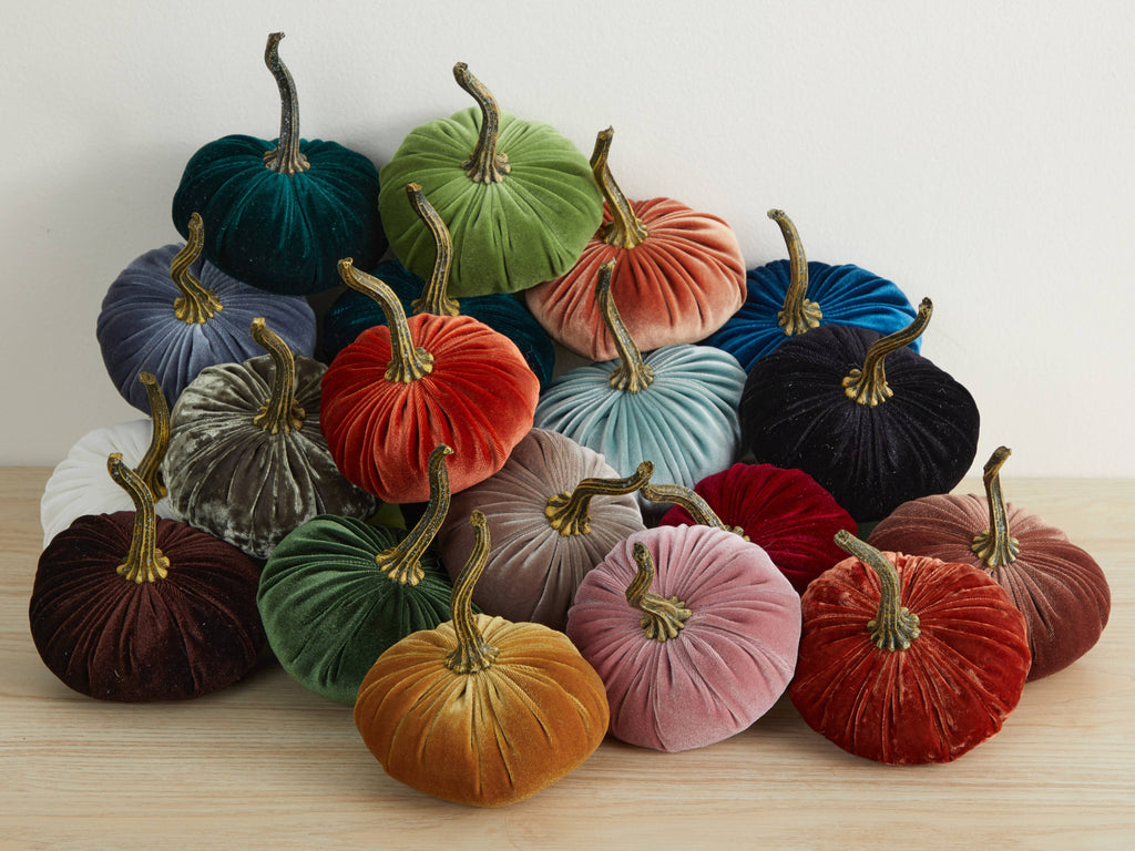 Pumpkin Small  Velvet Fall Decor Gift for New Apartment Best