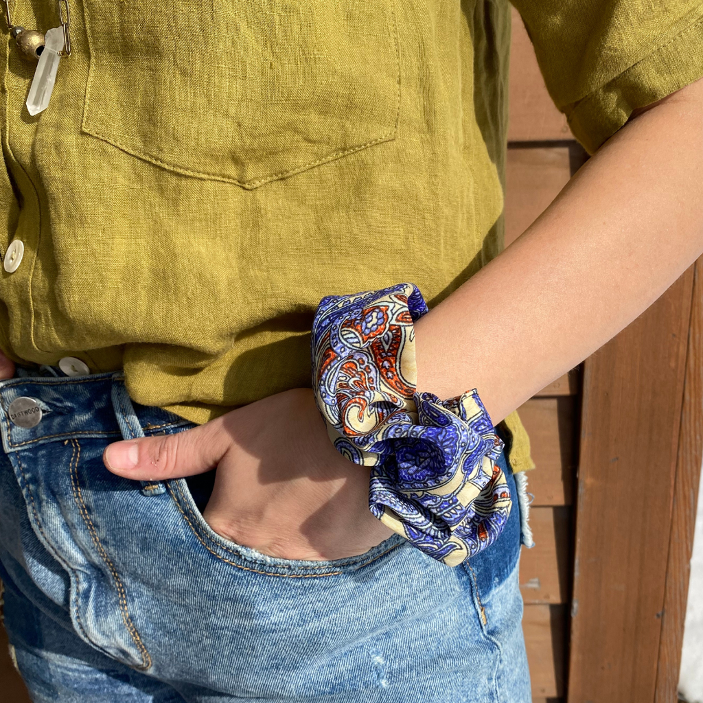 Repurposed Silk Scrunchie | Made From Upcycled Silk Scraps