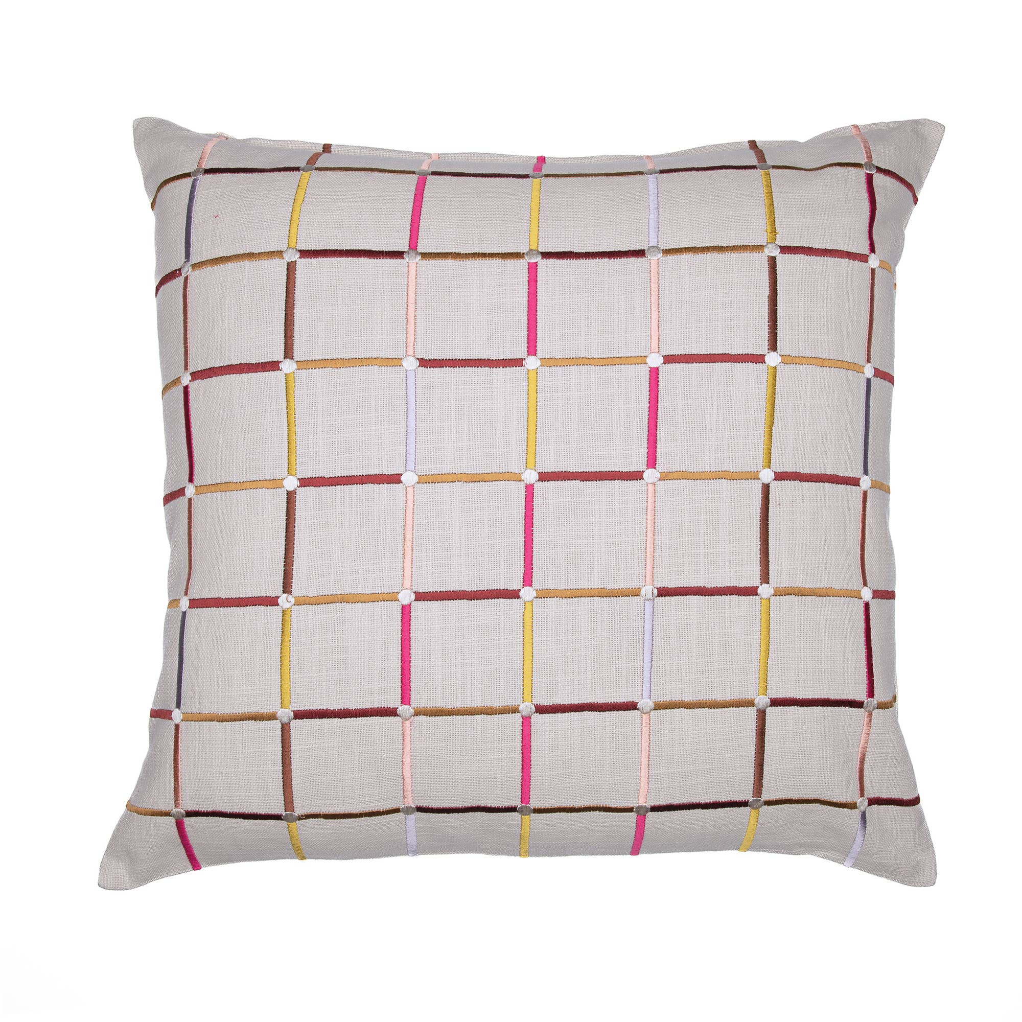 Contemporary Checkered Hand-Woven Throw Pillow