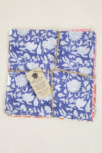 Floral Block Print Napkins, Set of 6