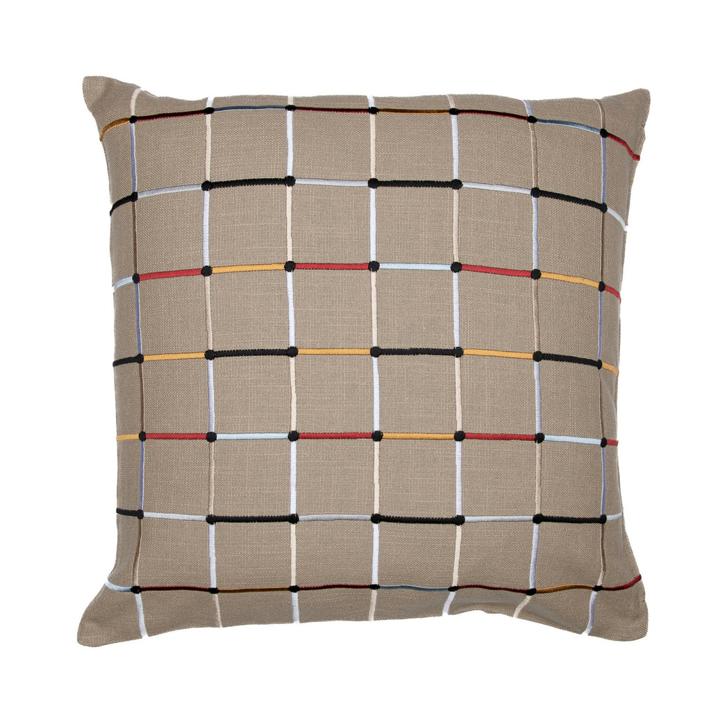 Contemporary Checkered Hand-Woven Throw Pillow