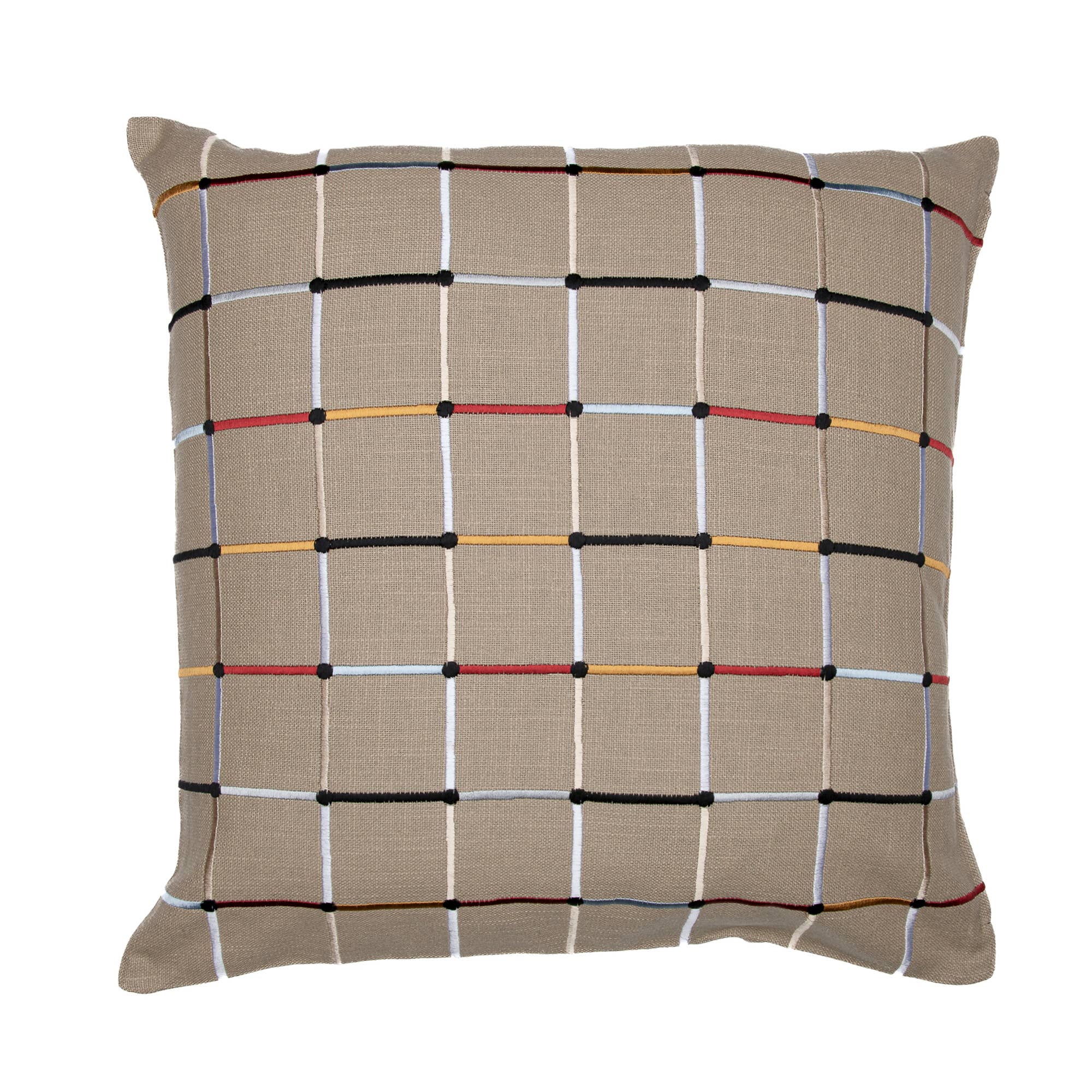 Contemporary Checkered Hand-Woven Throw Pillow