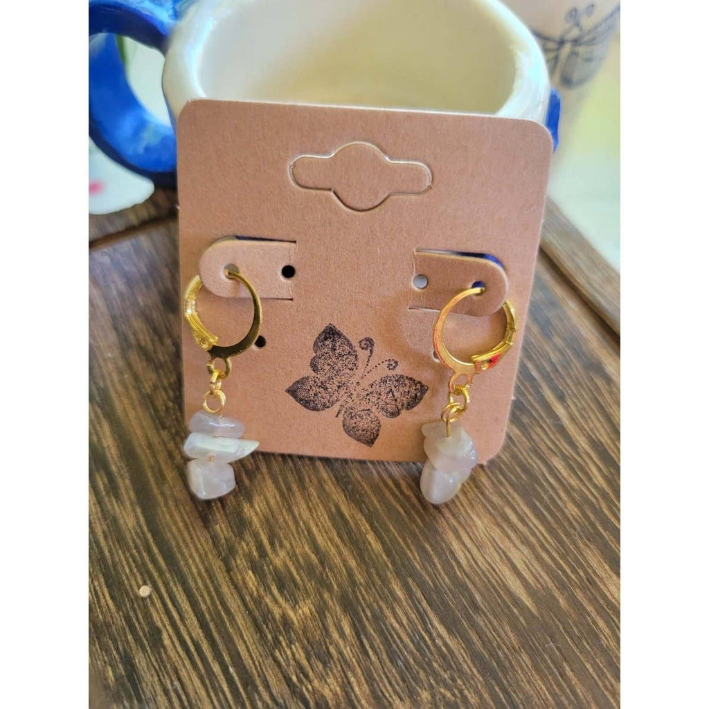 Small Crystal Earrings ,Stacked Stone Drop Earrings