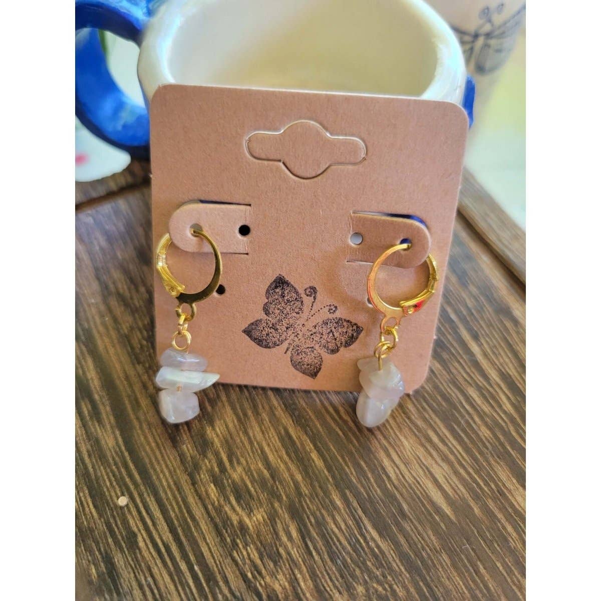 Small Crystal Earrings ,Stacked Stone Drop Earrings