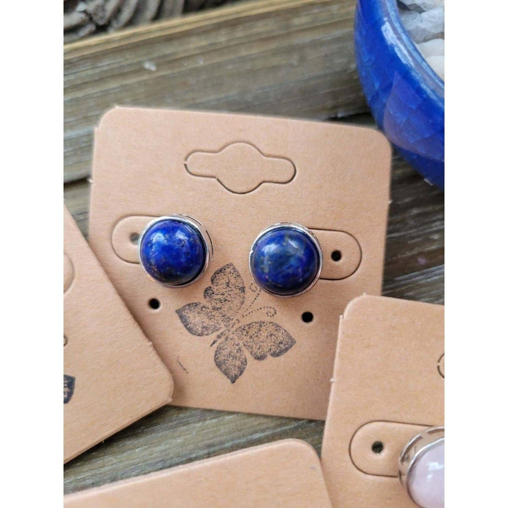 Stud Earrings, with Brass Findings, Half Round, Crystal Stud