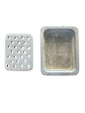 Light grey center dish next to the base.
