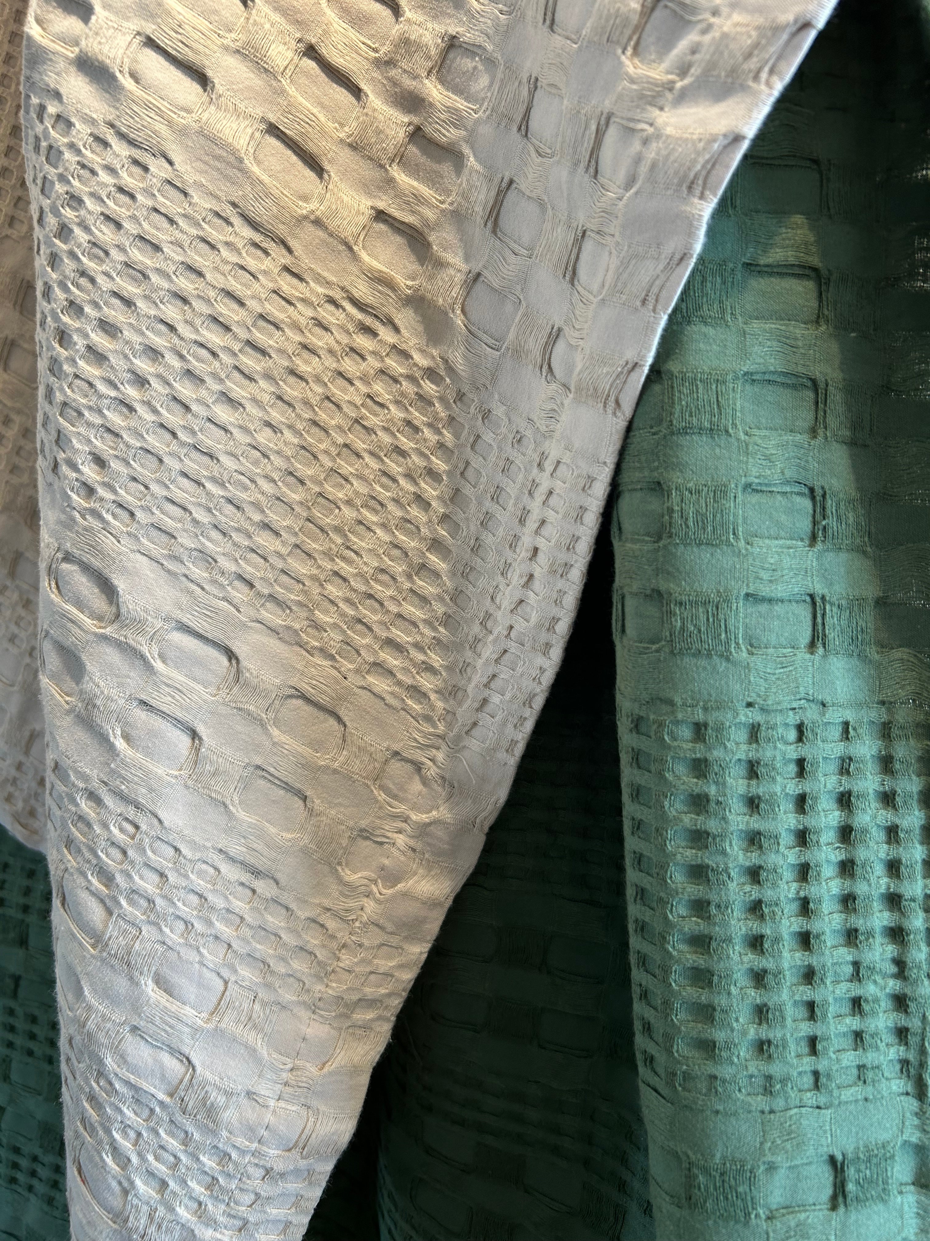 VHC Brands Waffle Weave Natural Throw 50x60 - Cotton Decorative Blanket for Bed, Couch, Sofa | Boho Farmhouse Home Decor