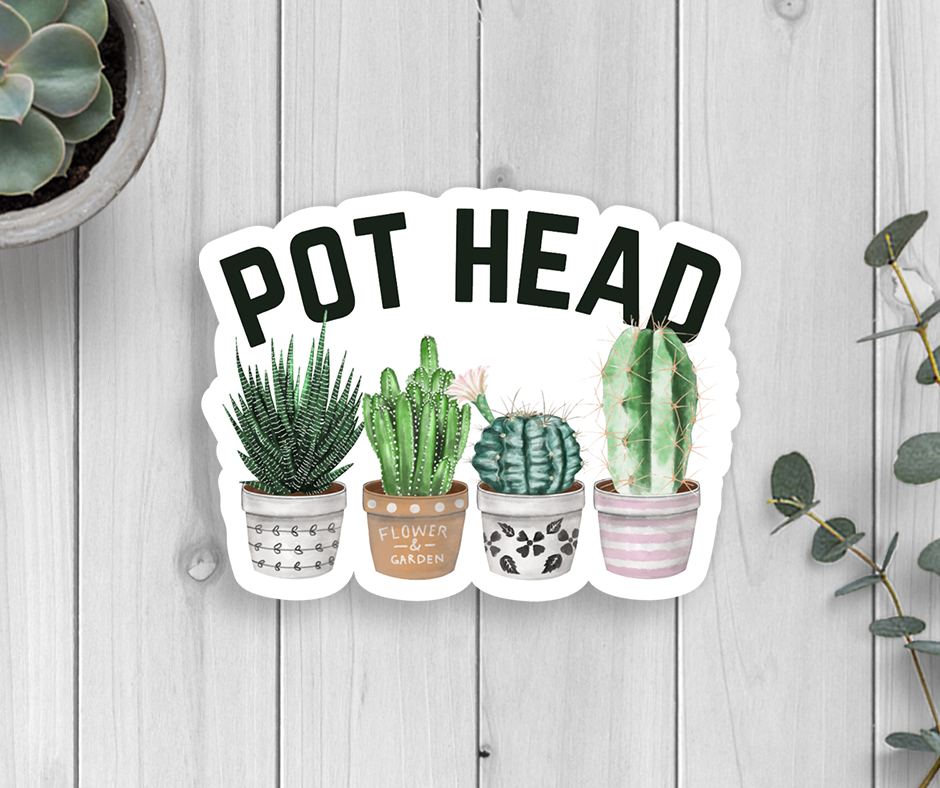 Pot Head Vinyl Sticker