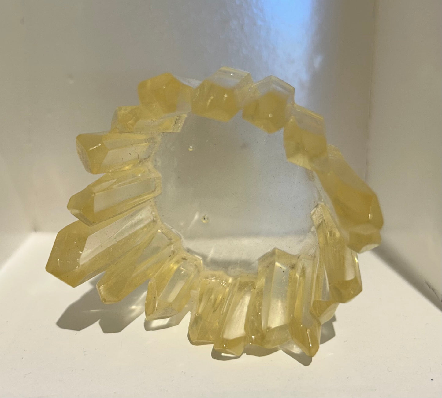 Crystal Quartz look Edge Tea Light Holder-Resin :2.5 D 2.25 H