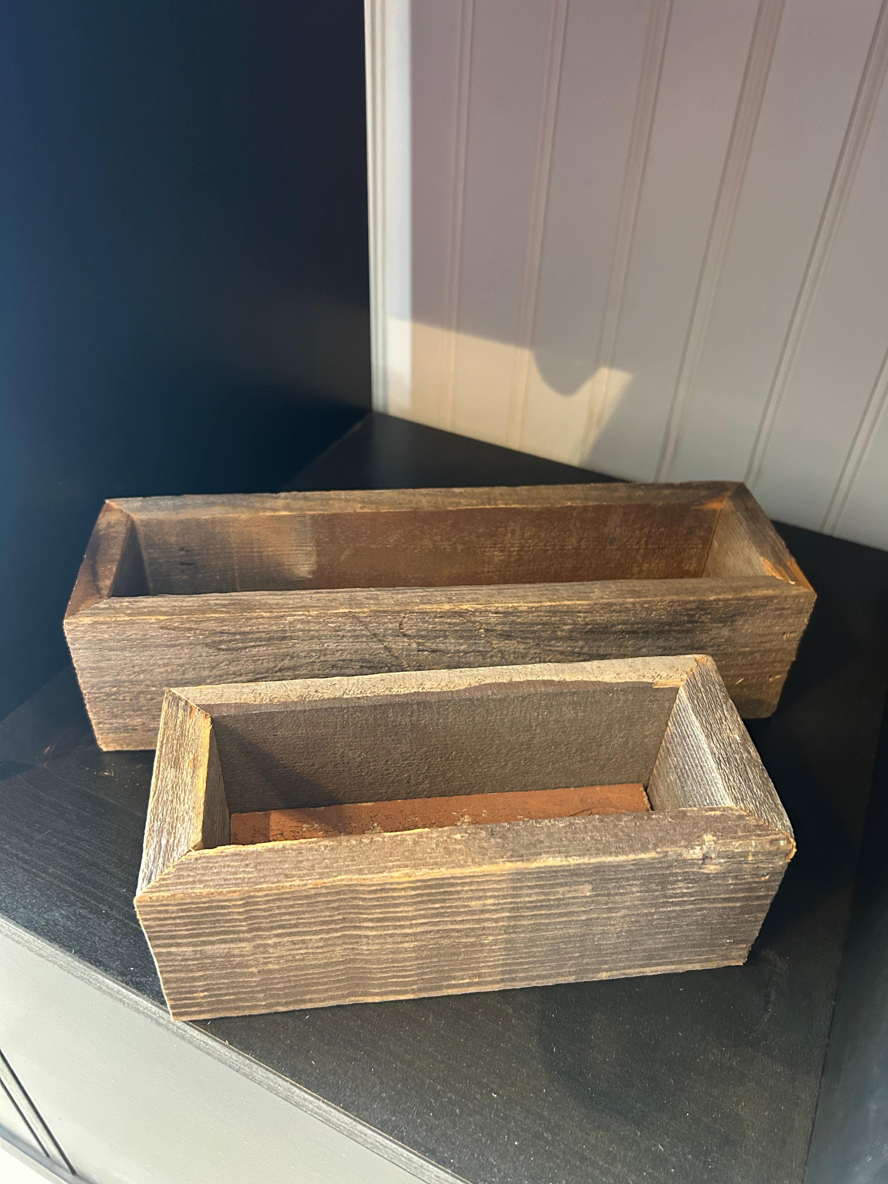 Reclaimed Wood Succulent Planter - Medium Trough