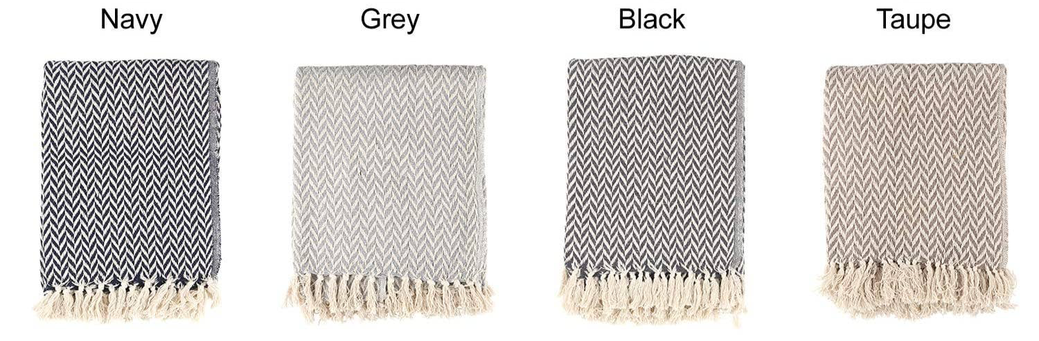 Patterned Cotton Throw Blanket - 50 x 70 - Style Options