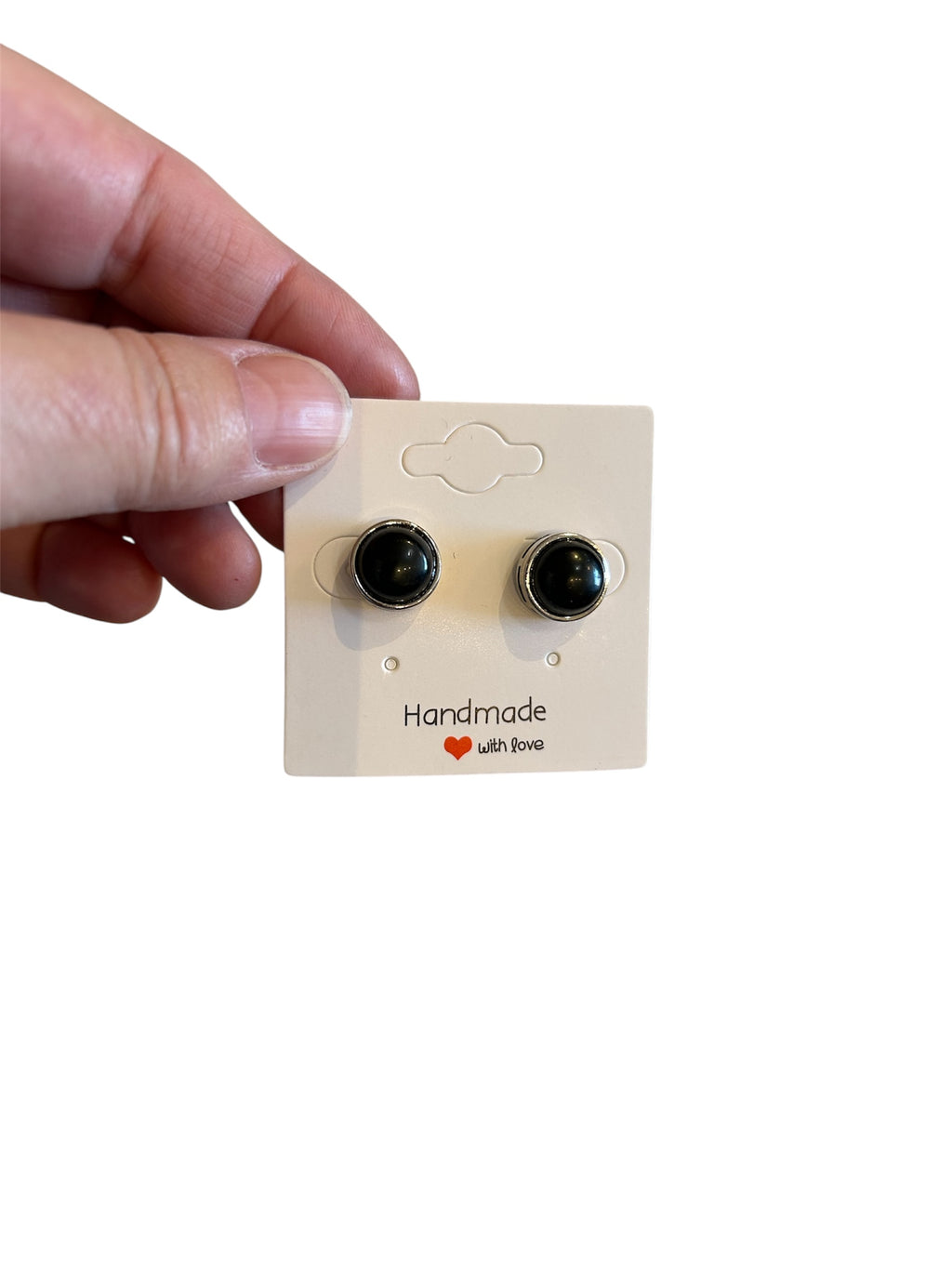 Stud Earrings, with Brass Findings, Half Round, Crystal Stud