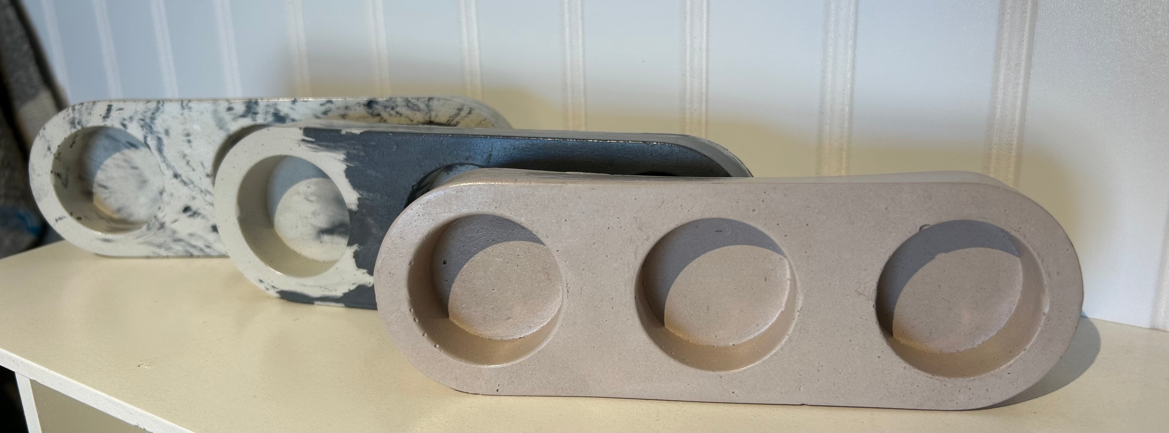 Concrete Trio Blush Tea Light-Blush : One