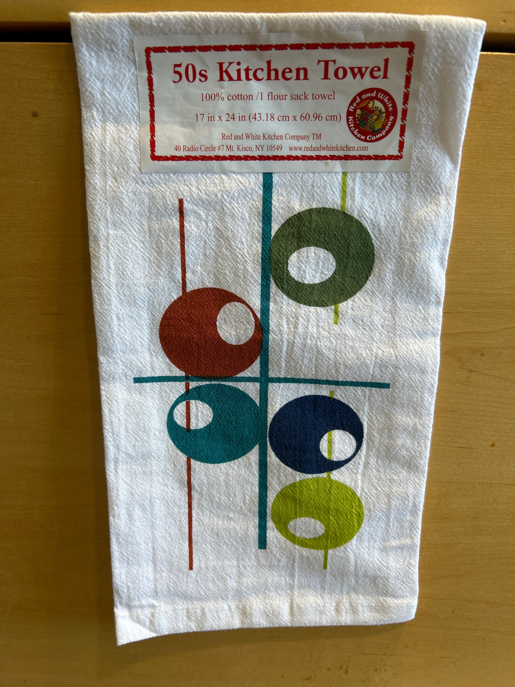 Atomic Circles Mid-Century Flour Sack Tea Towel