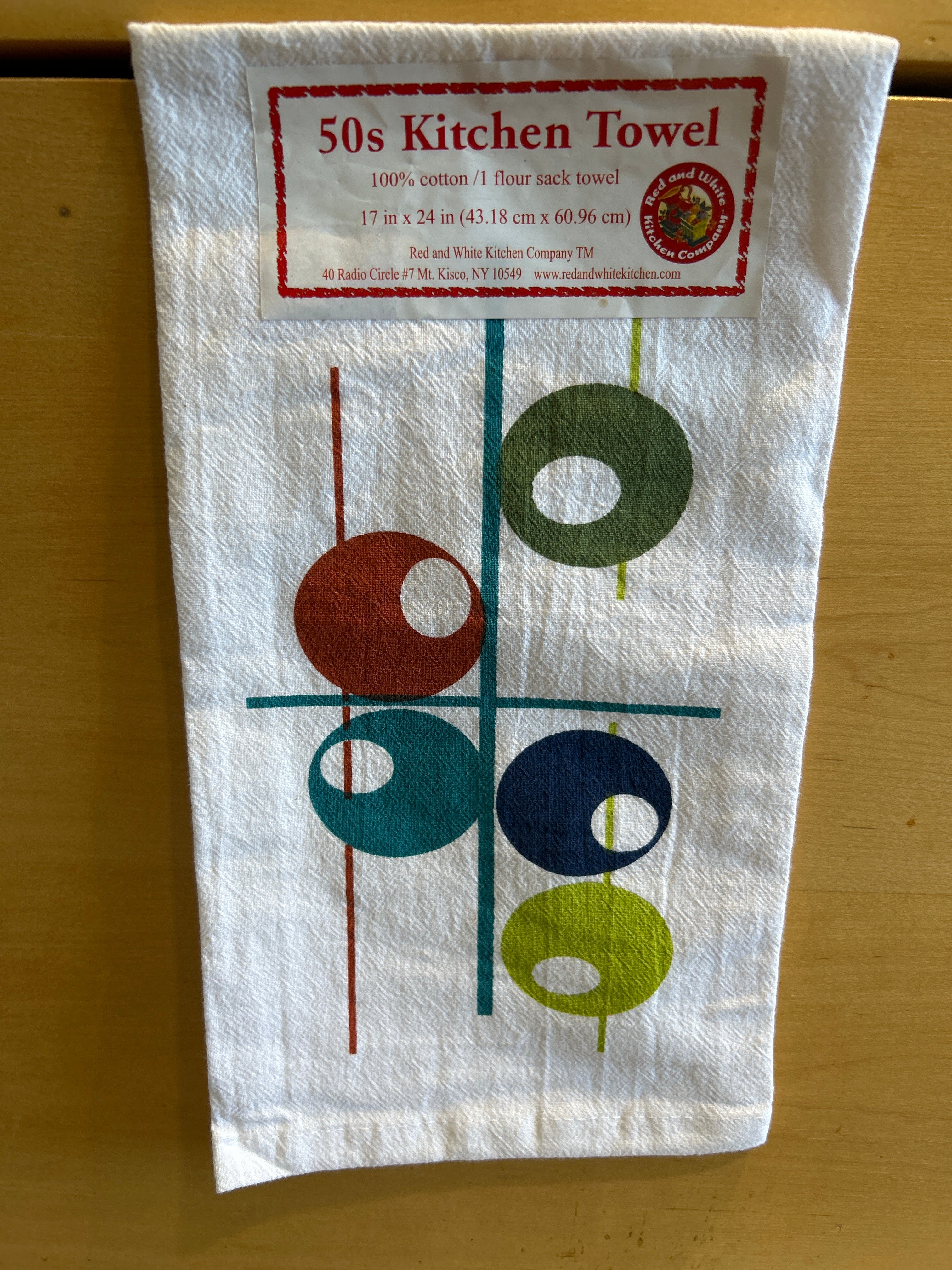Atomic Circles Mid-Century Flour Sack Tea Towel