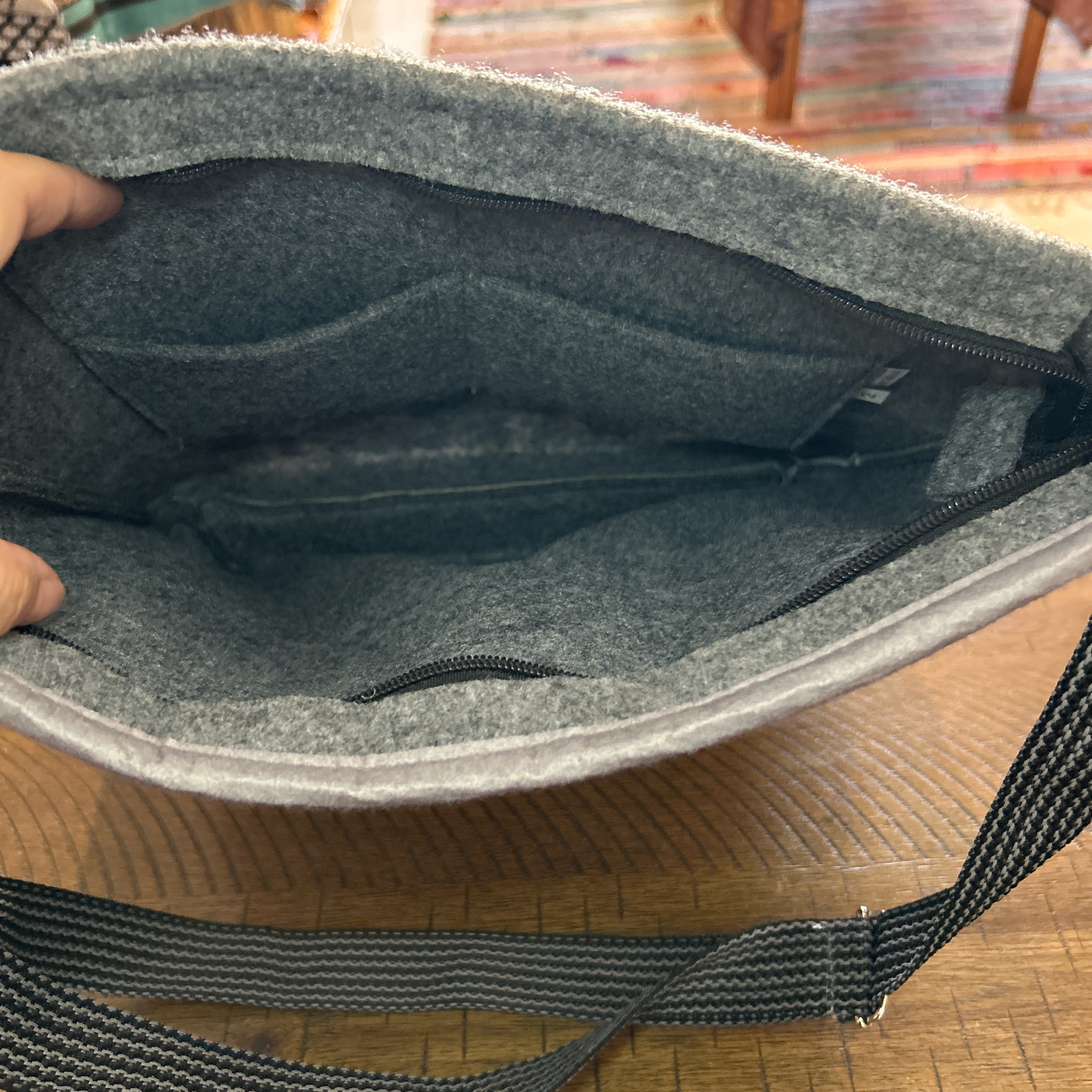 Monroe Grey Recycled Felt Shoulder Bag