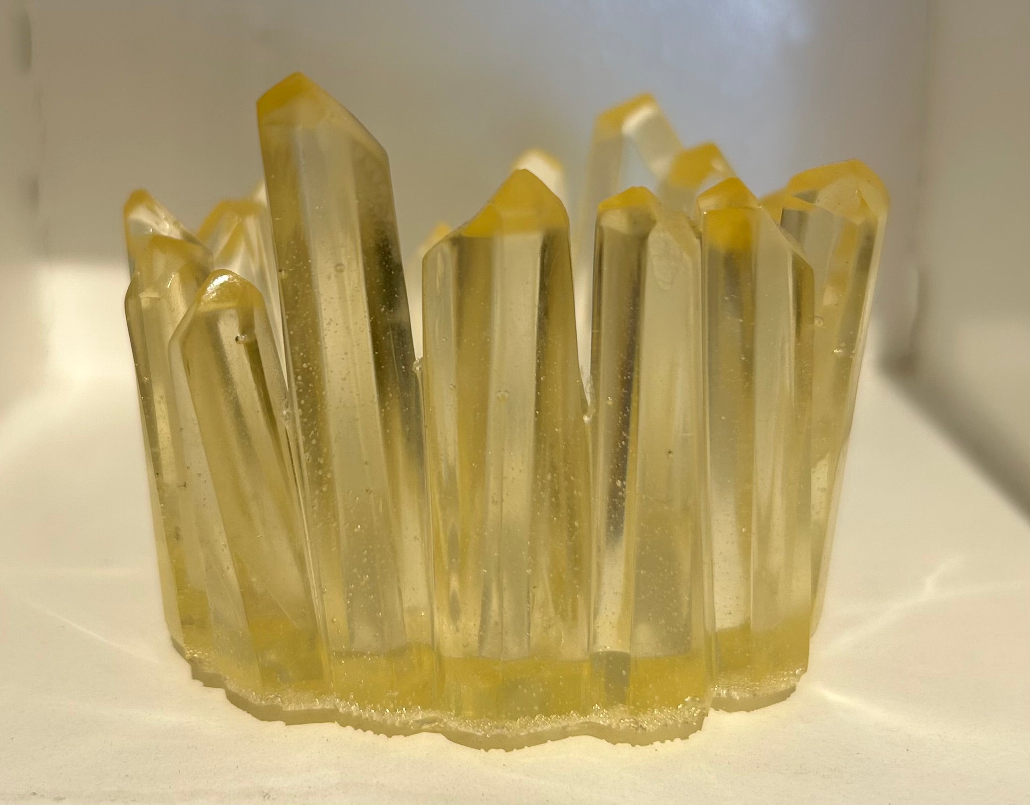 Crystal Quartz look Edge Tea Light Holder-Resin :2.5 D 2.25 H