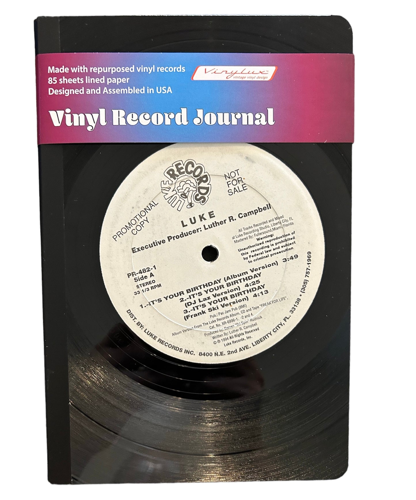 Large LP Vinyl Record Journal