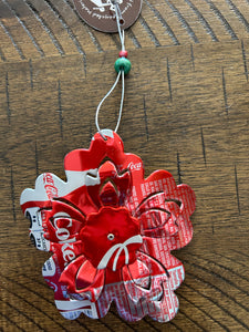 Recycled 3D Flower Ornament 2 Sizes