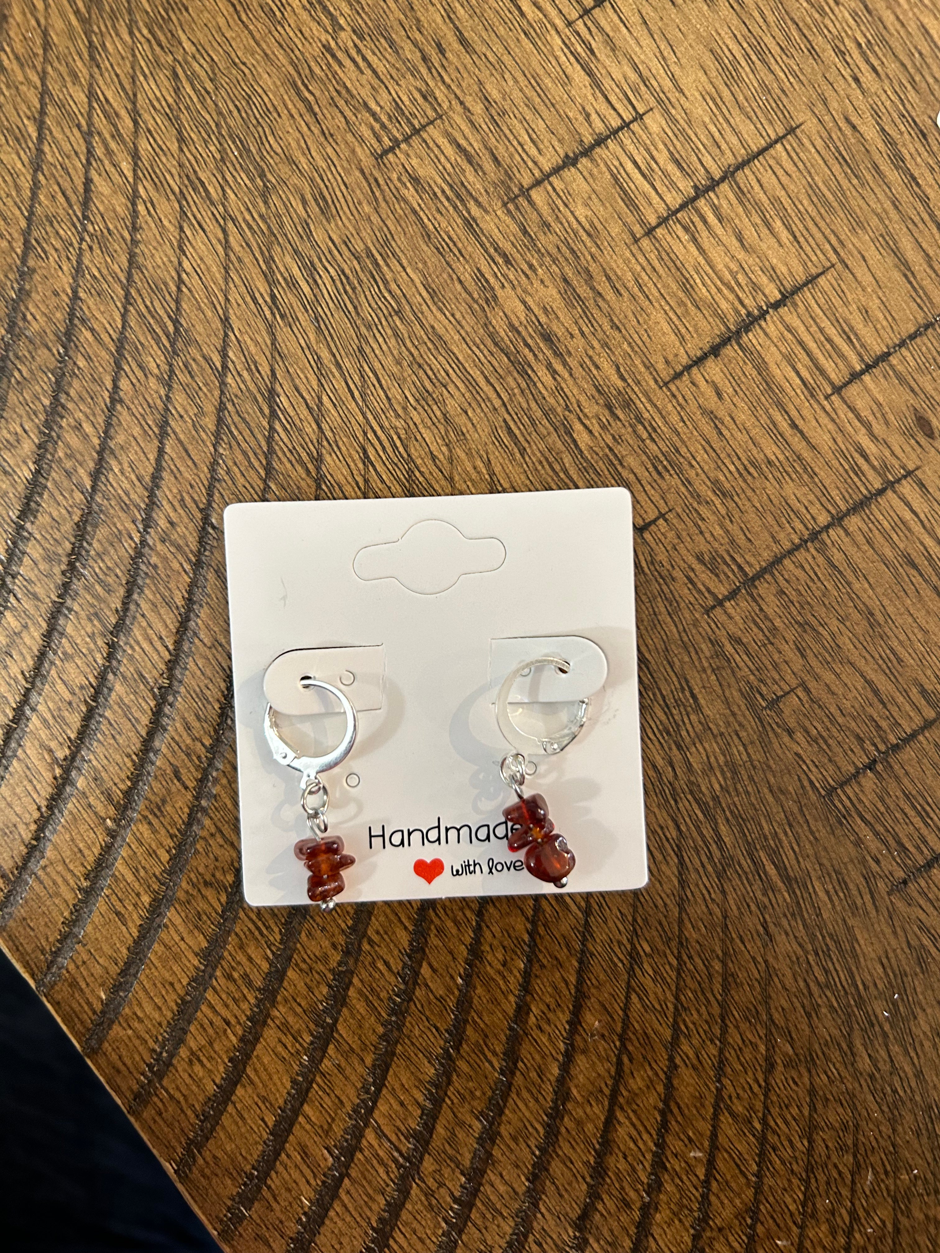 Small Crystal Earrings ,Stacked Stone Drop Earrings