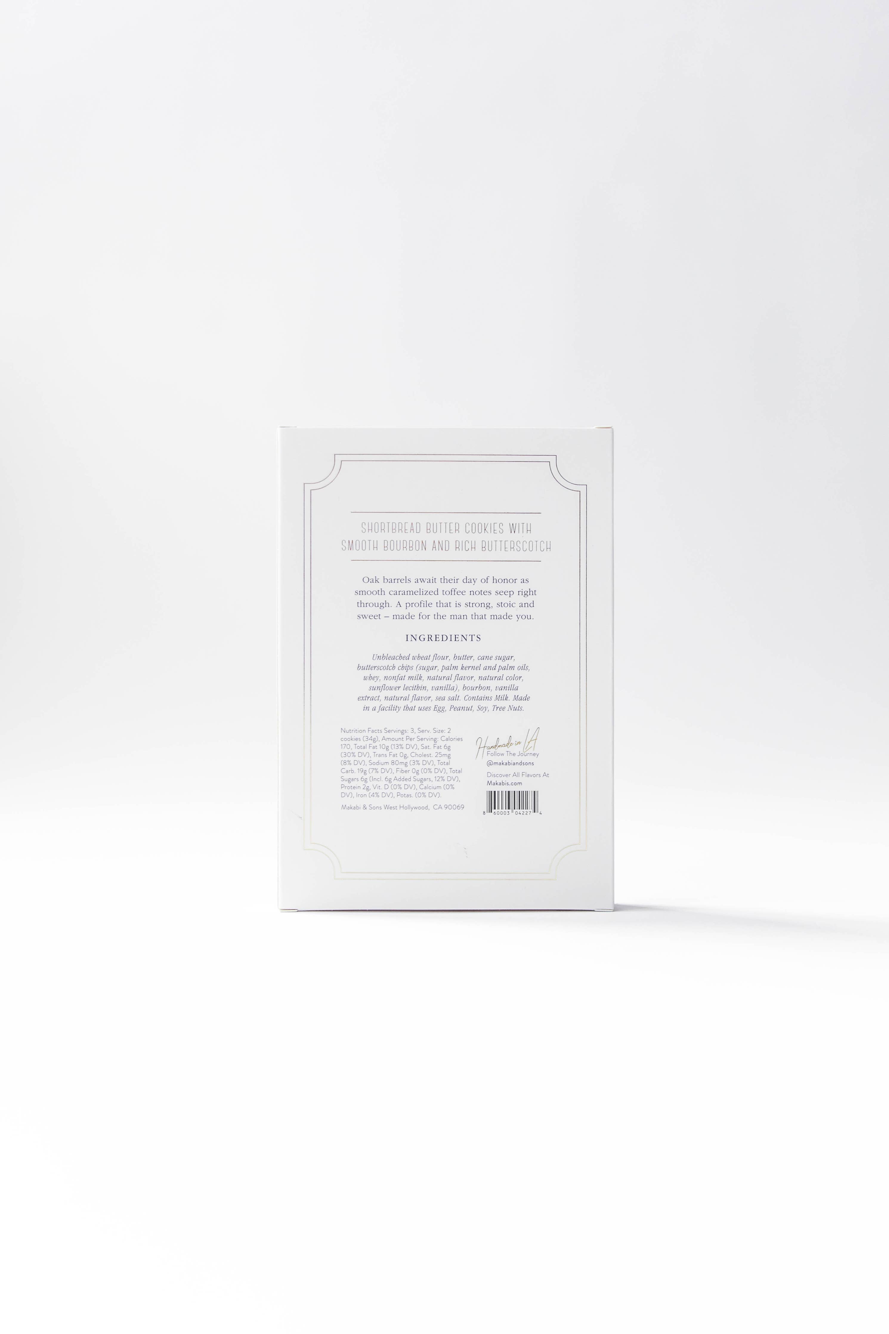 Back of Cookie package  on white background
