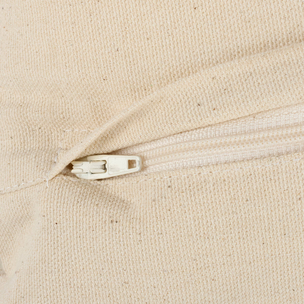 Close-up of a beige fabric with a zipper