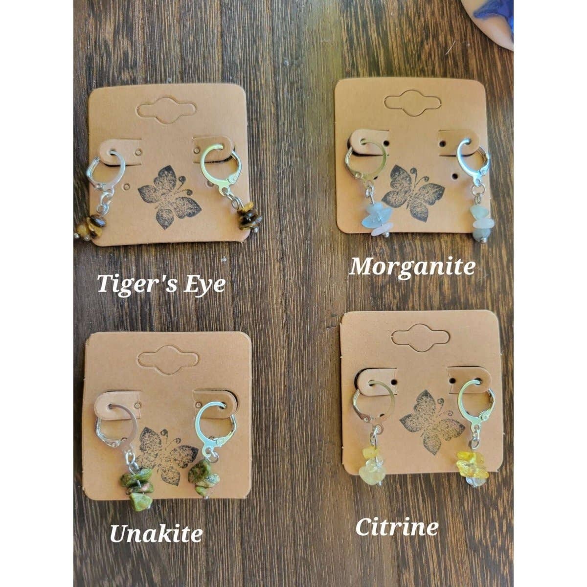 Small Crystal Earrings ,Stacked Stone Drop Earrings