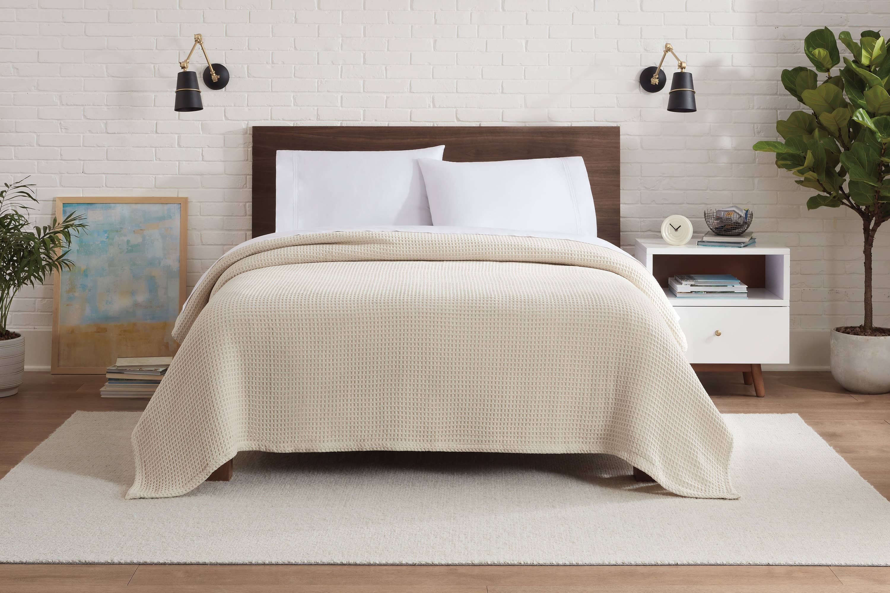 Waffle Weave Luxury Bed Blankets, Soft, Size & Color Options