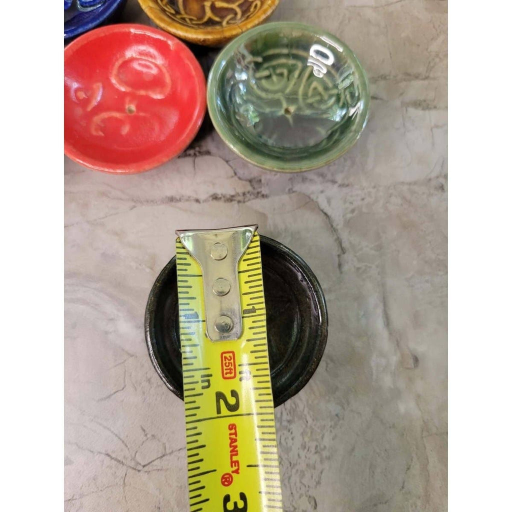 Handmade Ceramic Incense Burner Bowls Embossed Assorted