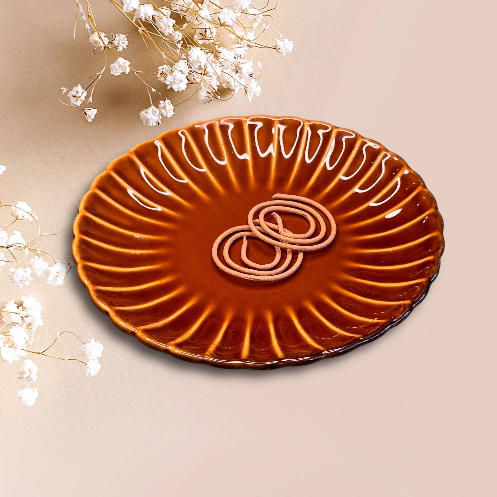 Incense Dish Cone Holder, Japanese Ceramic