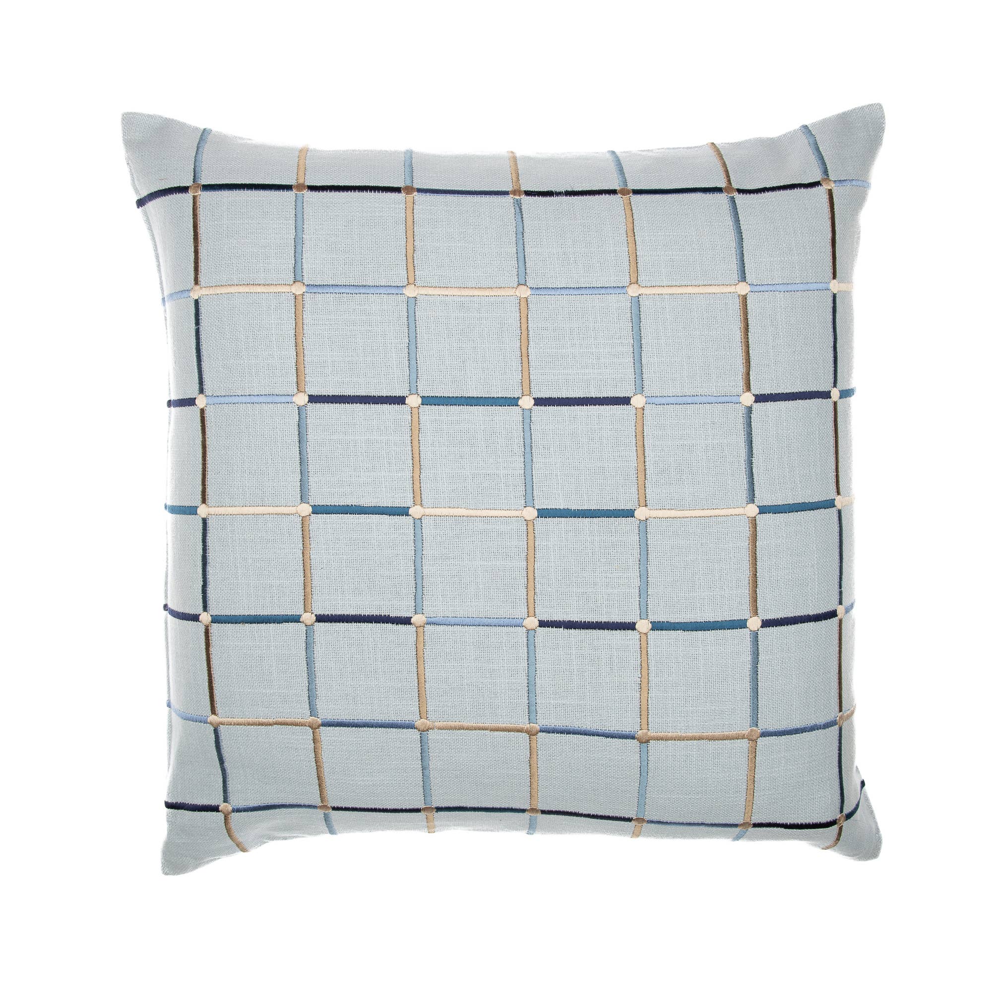 Contemporary Checkered Hand-Woven Throw Pillow