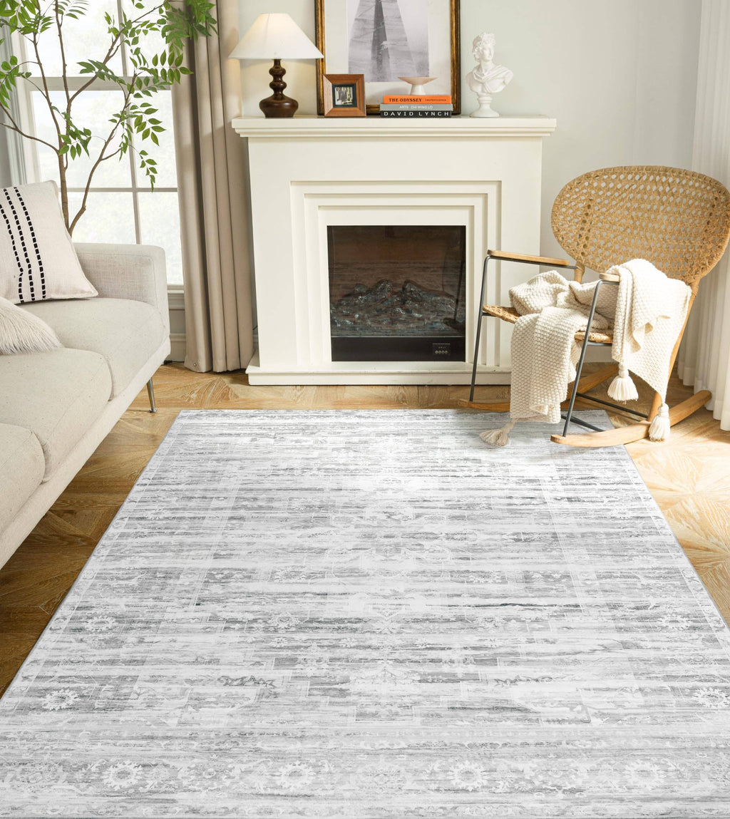 Area Rug Washable Non Slip Rubber Backing Boho Foldable Rugs
