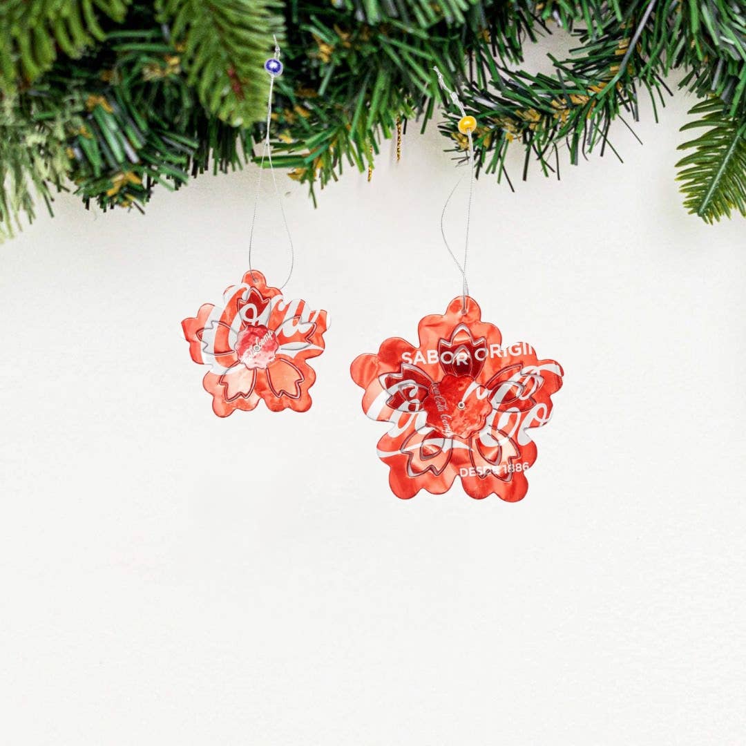 Recycled 3D Flower Ornament 2 Sizes