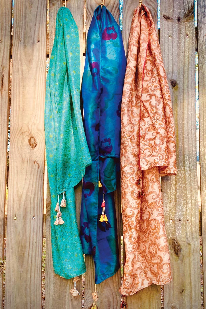 Up-Cycled Silk Sari Scarves
