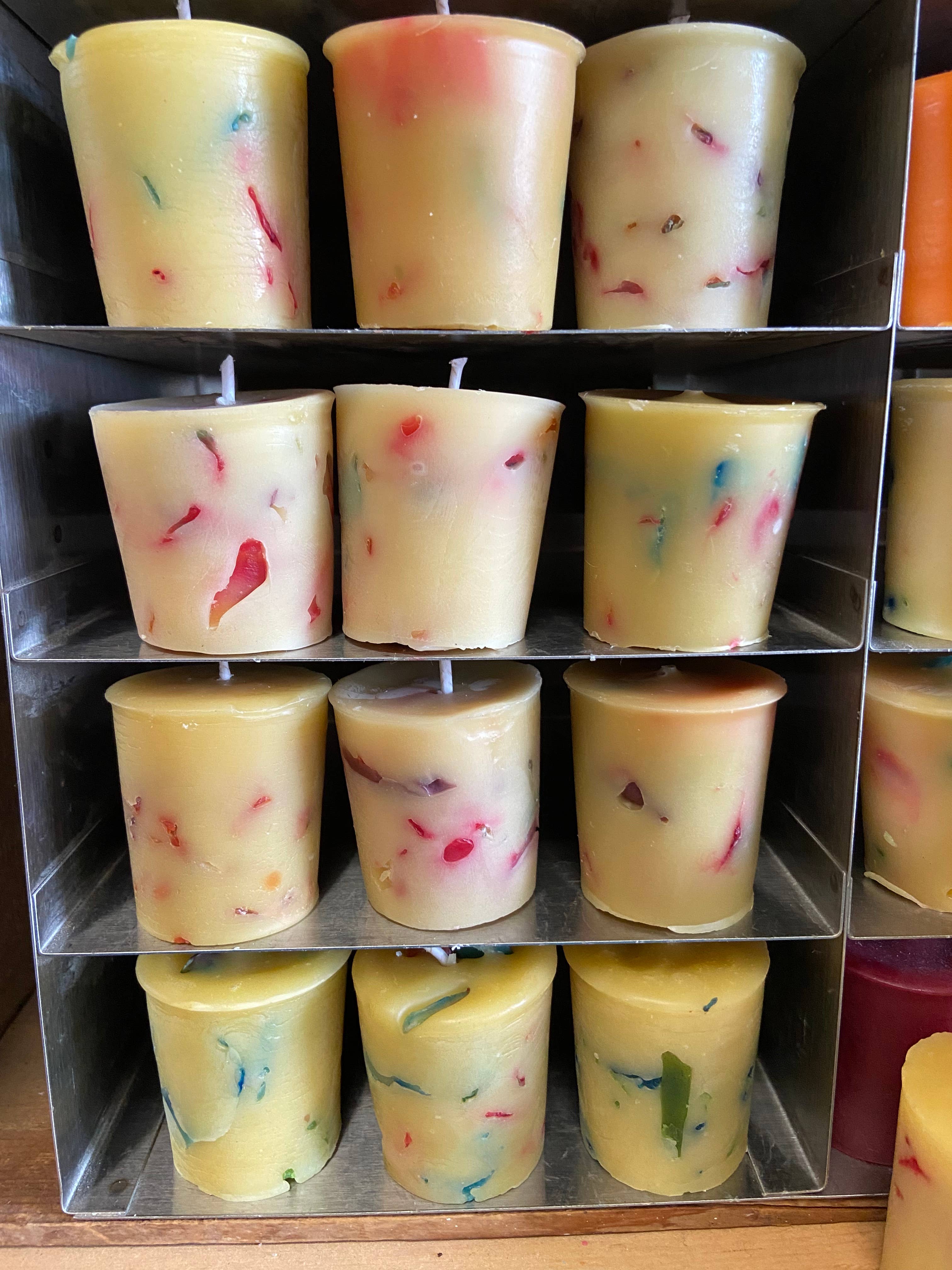 Rainbow Beeswax Votives!