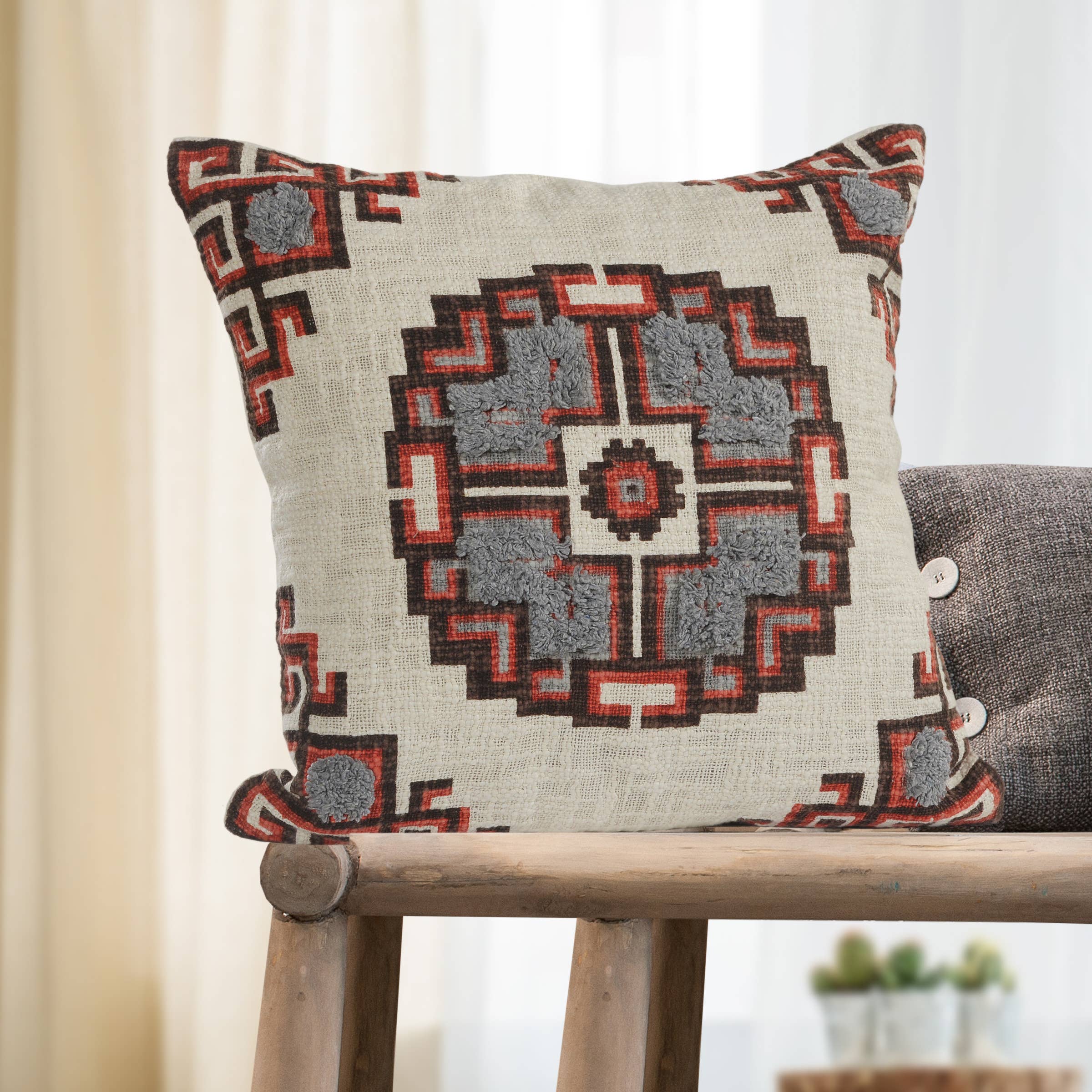 Rustic Medallion Throw Pillow