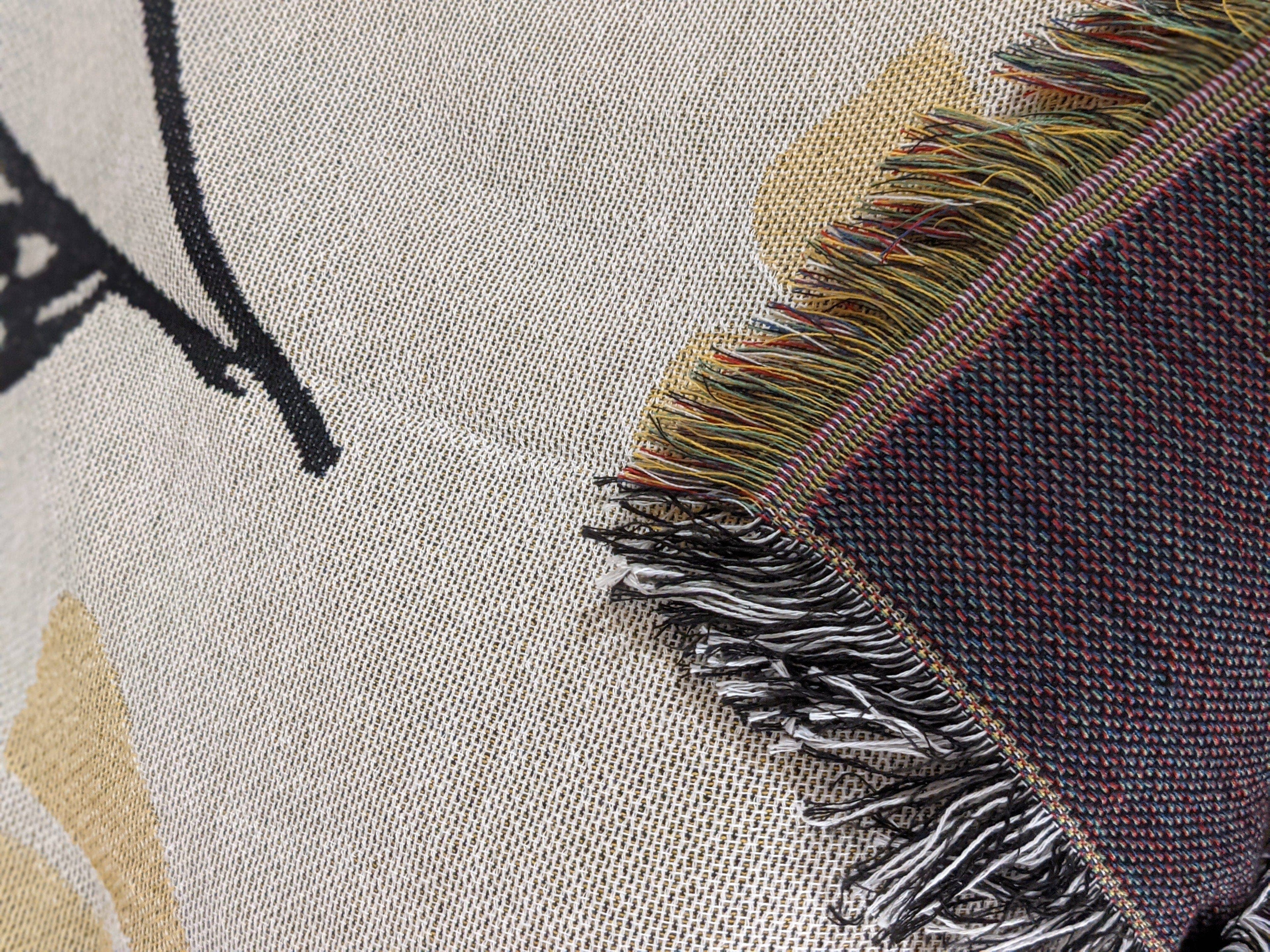 Yellow Fleur Botanical Sunshine Golden Floral Woven Tapestry Throw Blanket - 50” x 60” (18112)