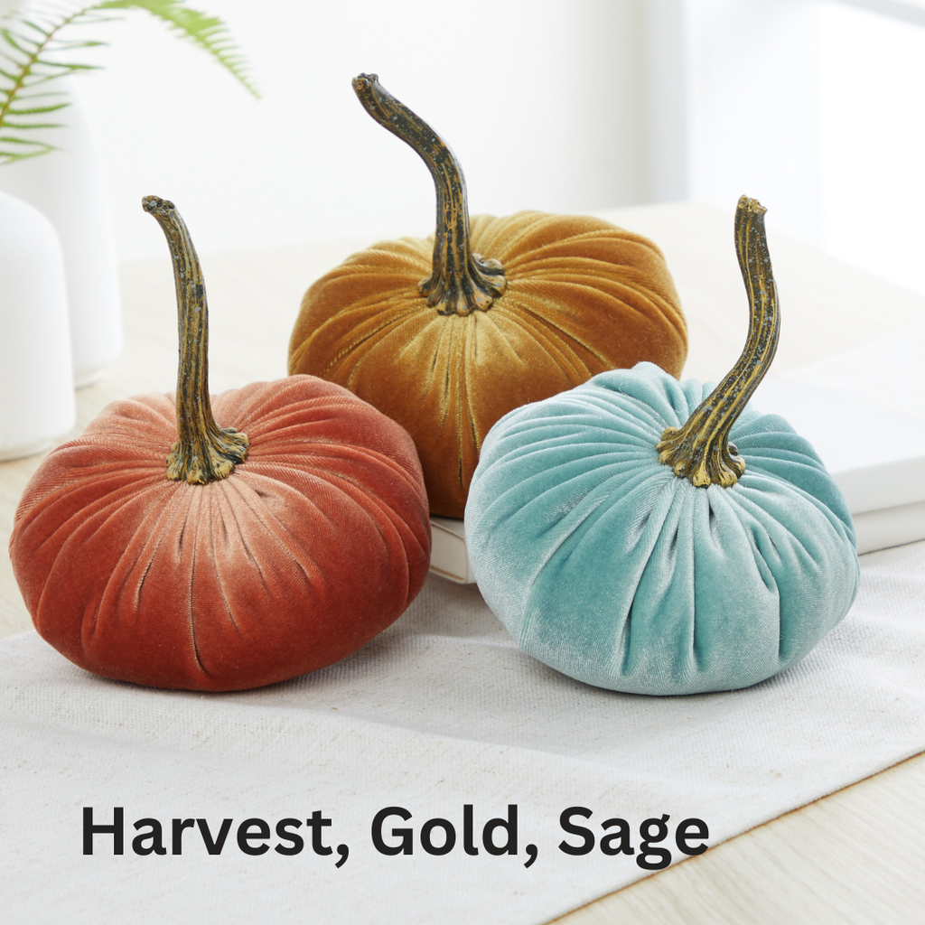 Pumpkin Small  Velvet Fall Decor Gift for New Apartment Best