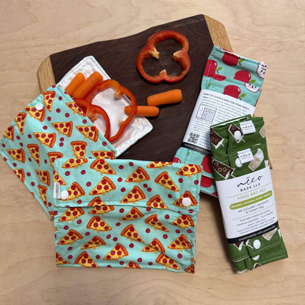 Food Bag Sets Picnic Snack and Sandwich Bags - Flora Verde