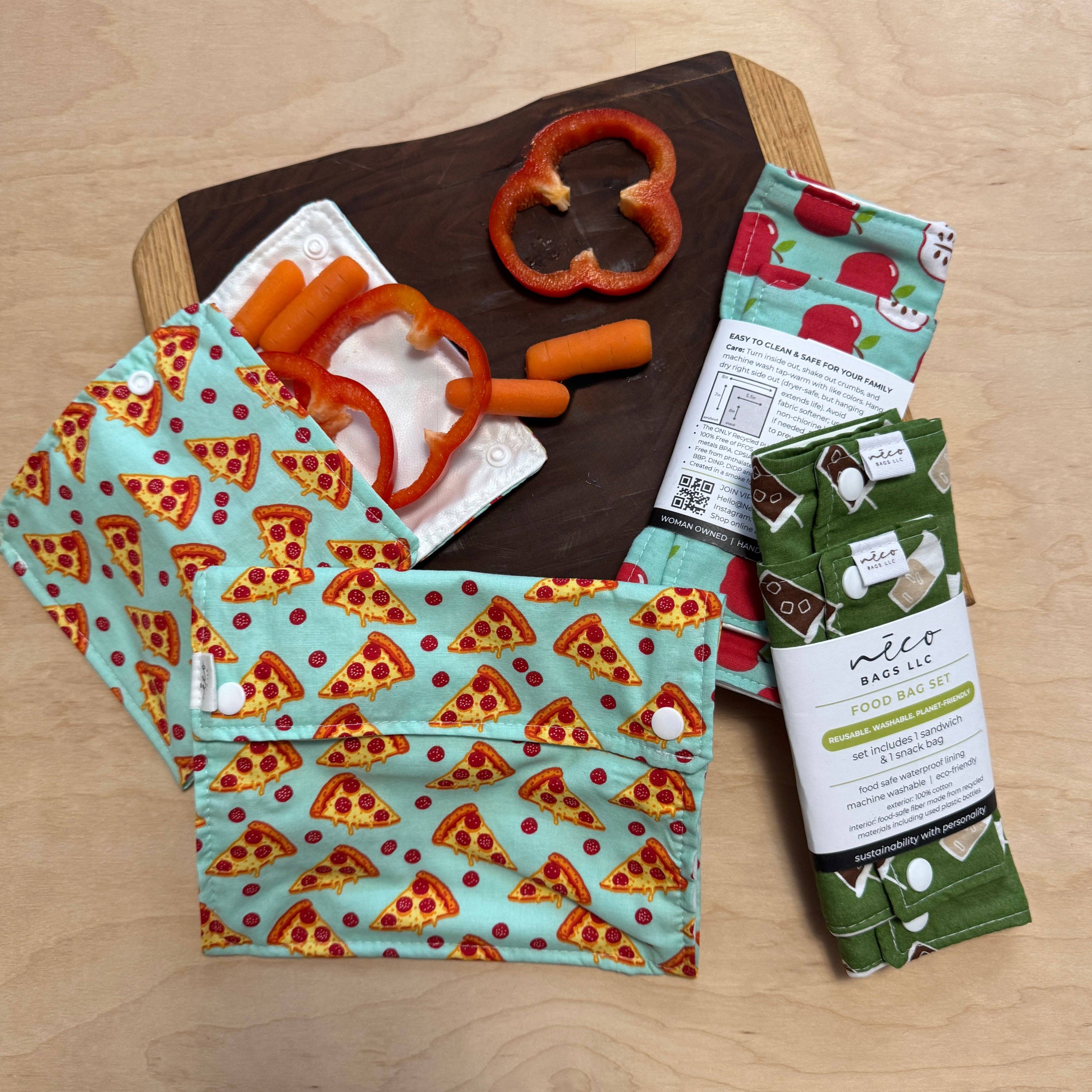 Food Bag Sets Picnic Snack & Sandwich Bags - Retro Petal Pop